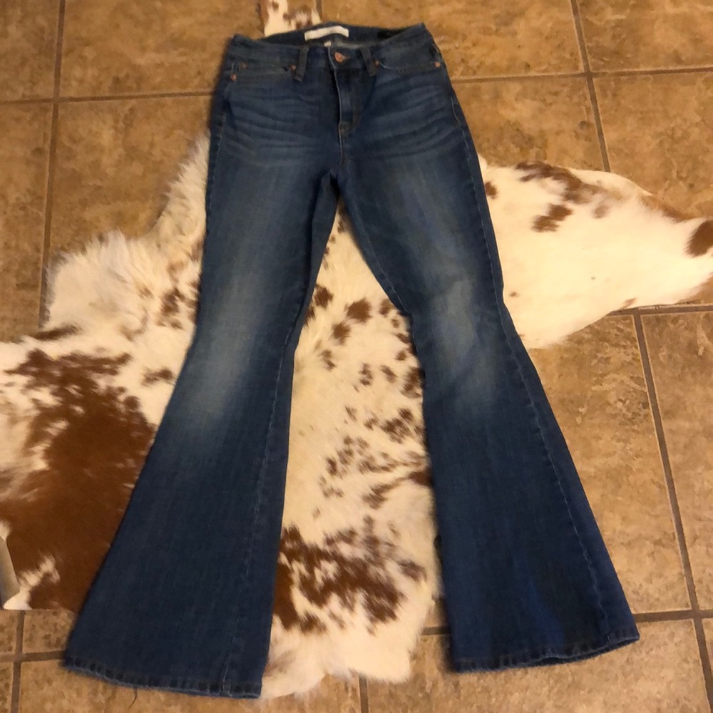 Hi rise flare denim jeans